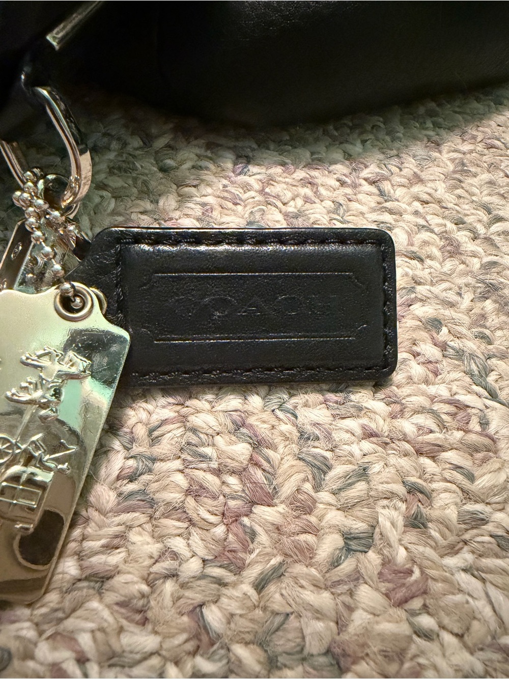 Coach Black Pebbled Leather Shoulder Bag - Picture 6 of 12